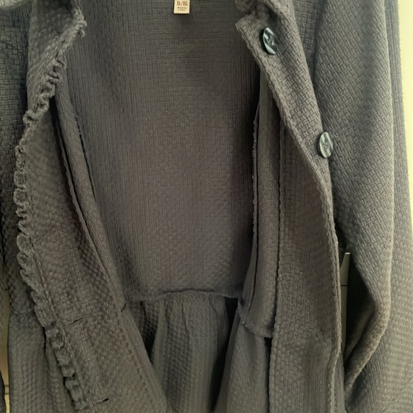 Decree Jacket Blazer Ruffle Basketweave in Gray Size XL Juniors - Picture 9 of 13